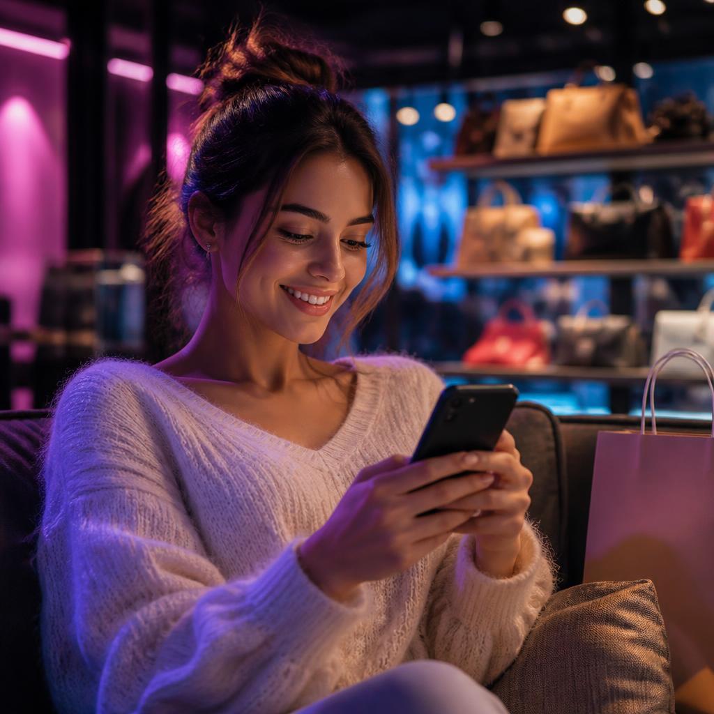 Shopper using ecommerce app